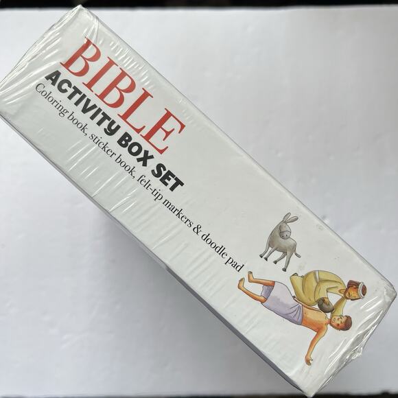 Bible Activity Box Set Childrens Coloring Book Stickers Markers Doodle Pad - Picture 5 of 6